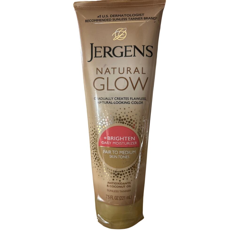 New Jergens Natural Glow Daily Moisturizer Tanner Fair Medium Skin Tones 7.5oz